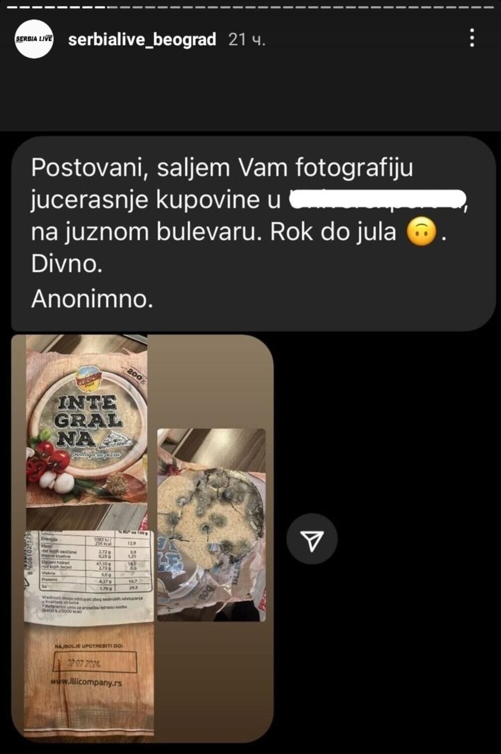 Ubuđana podloga za picu