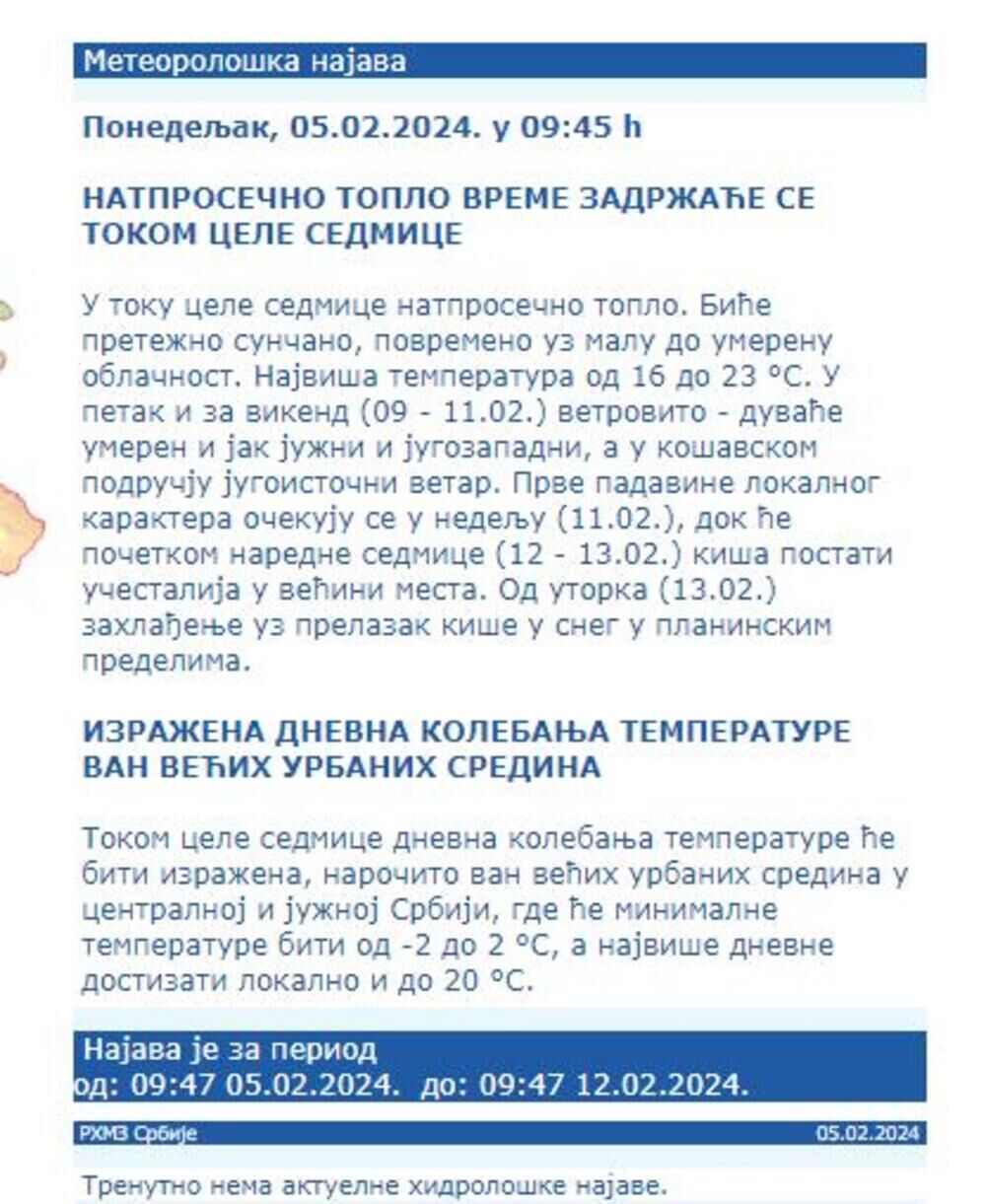 Meteorološka najava