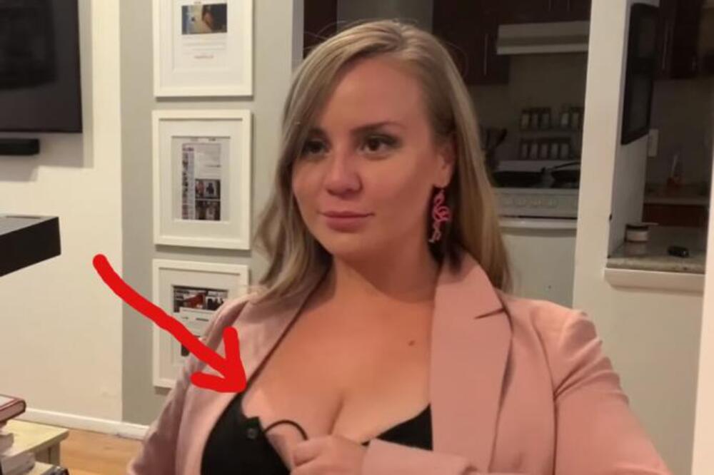 VRLO PRSATA PLAVUŠA STAVILA JE KAMERU MEĐU GRUDI: Kad je pogledala snimak, samo što se nije srušila (VIDEO)