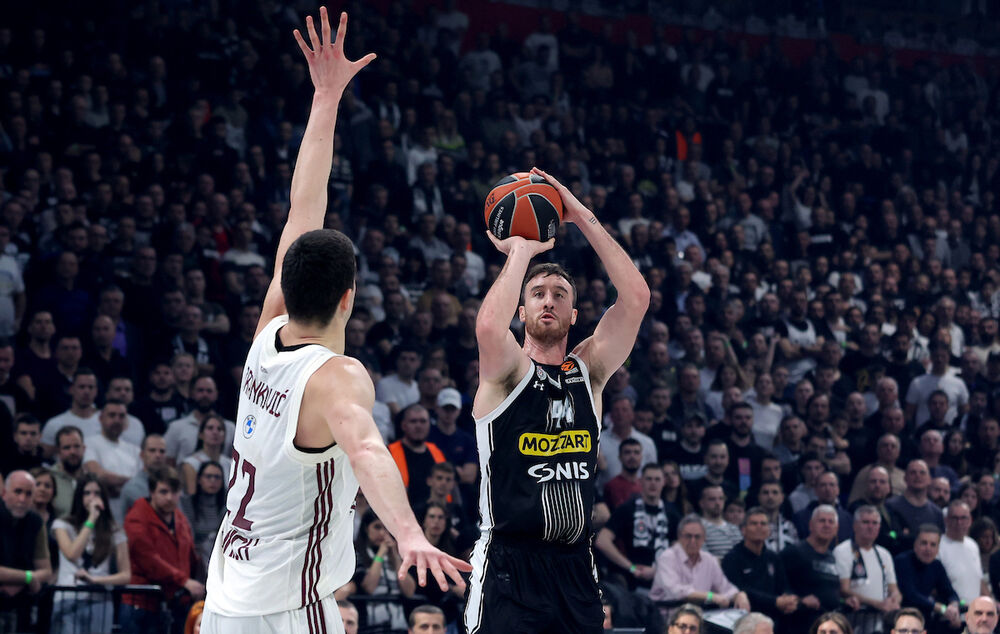 Frenk Kaminski na utakmici Partizana i Bajerna iz Minhena