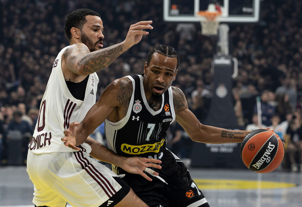 Detalj sa utakmice Partizana i Bajerna iz Minhena