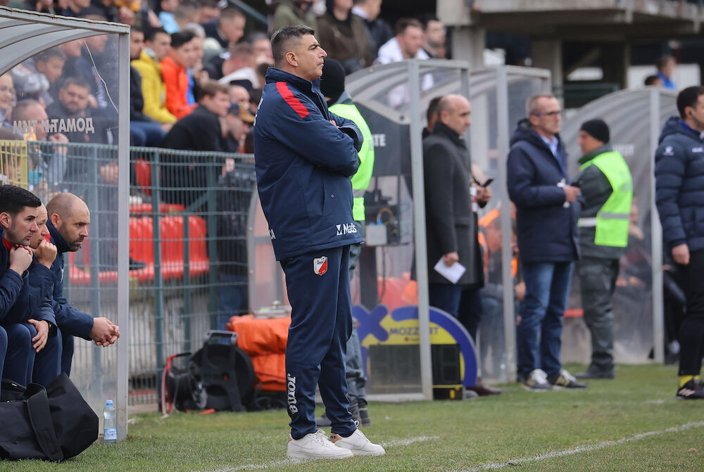 Radovan Ćurčić na utakmici Javora i Partizana u Ivanjici