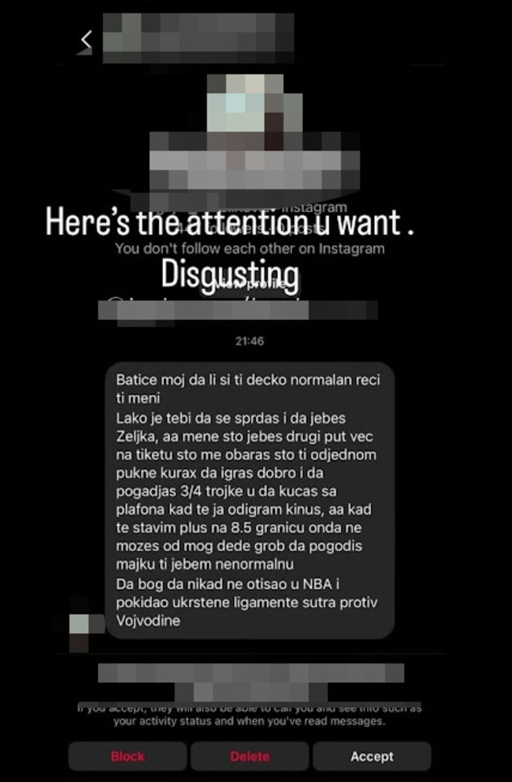 Užasne pretnje Tristanu Vukčeviću