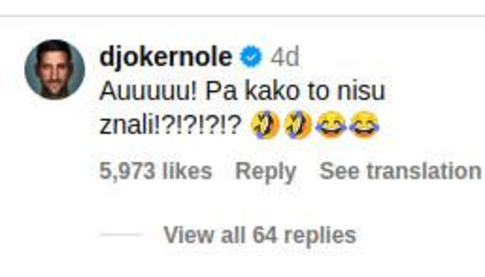 Komentar Novaka Đokovića