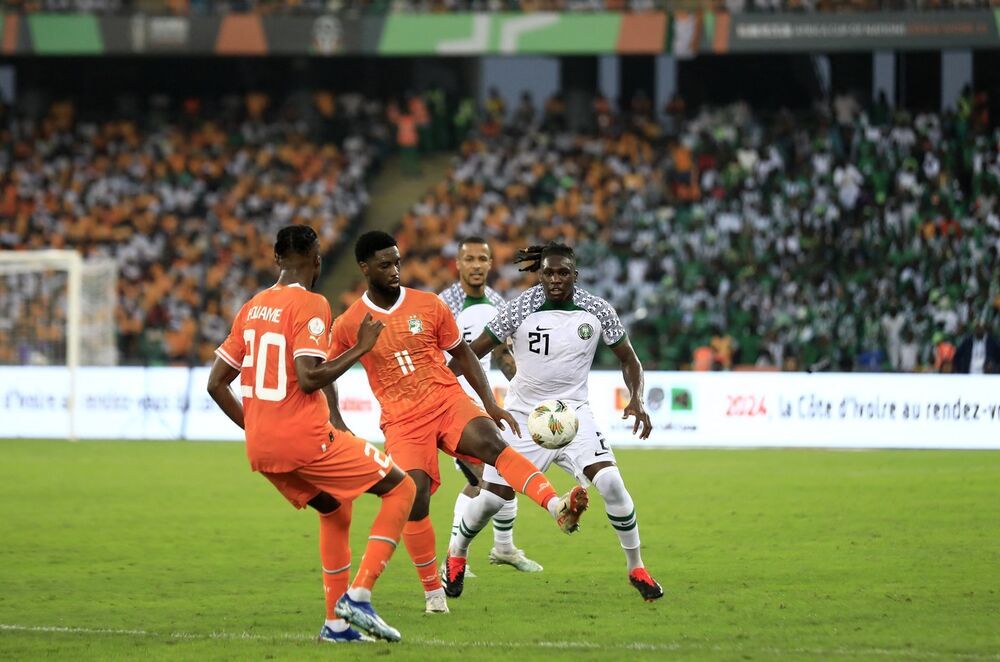 Žan-Filip Kraso na utakmici Kupa afričkih nacija protiv Nigerije
