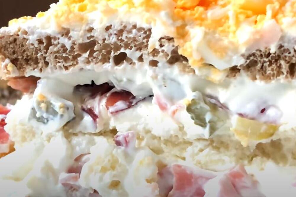 NAJKREMASTIJA SLANA TORTA SA TOST HLEBOM: Predjelo od 3 sloja - recept sa kojim nećete pogrešiti