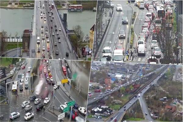 KIŠA DODATNO NAPRAVILA KOLAPS U BEOGRADU: Najgora gužva na OVIM deonicama, vozila bukvalno MILE (FOTO)