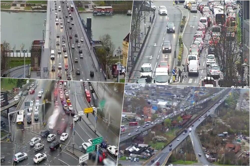 KIŠA DODATNO NAPRAVILA KOLAPS U BEOGRADU: Najgora gužva na OVIM deonicama, vozila bukvalno MILE (FOTO)