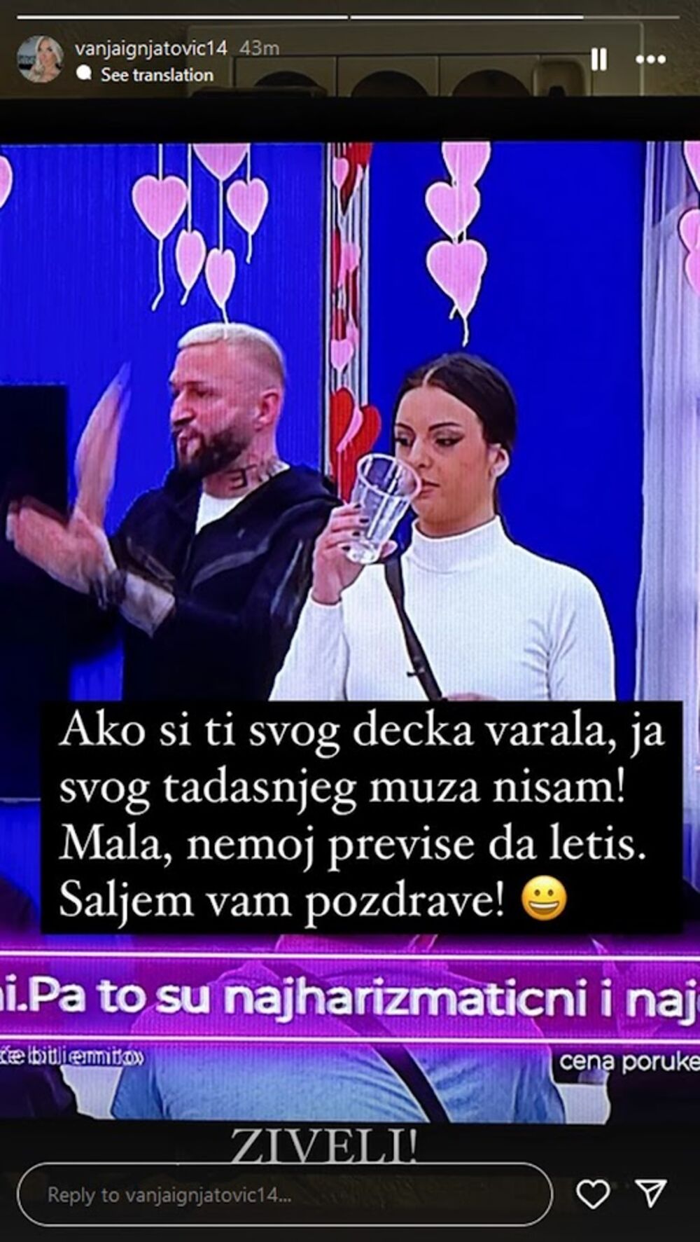 Vanja je na svom Instagram profilu podelila Nenadovu i Mioninu