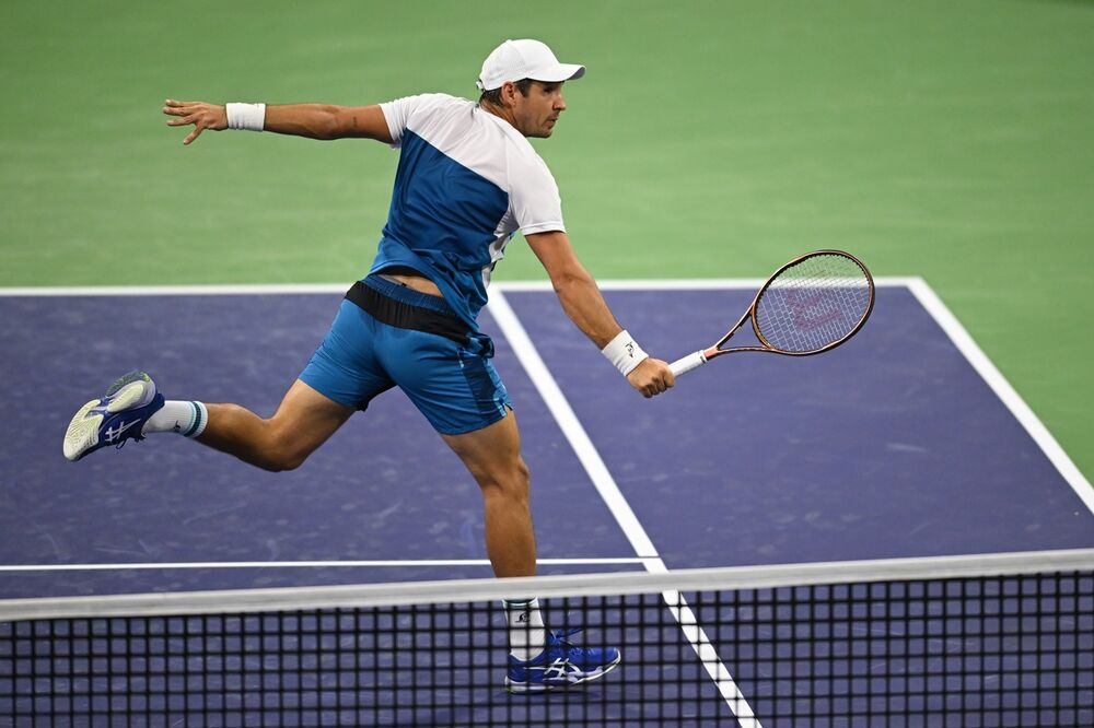 Dušan Lajović na meču protiv Frensisa Tijafoa