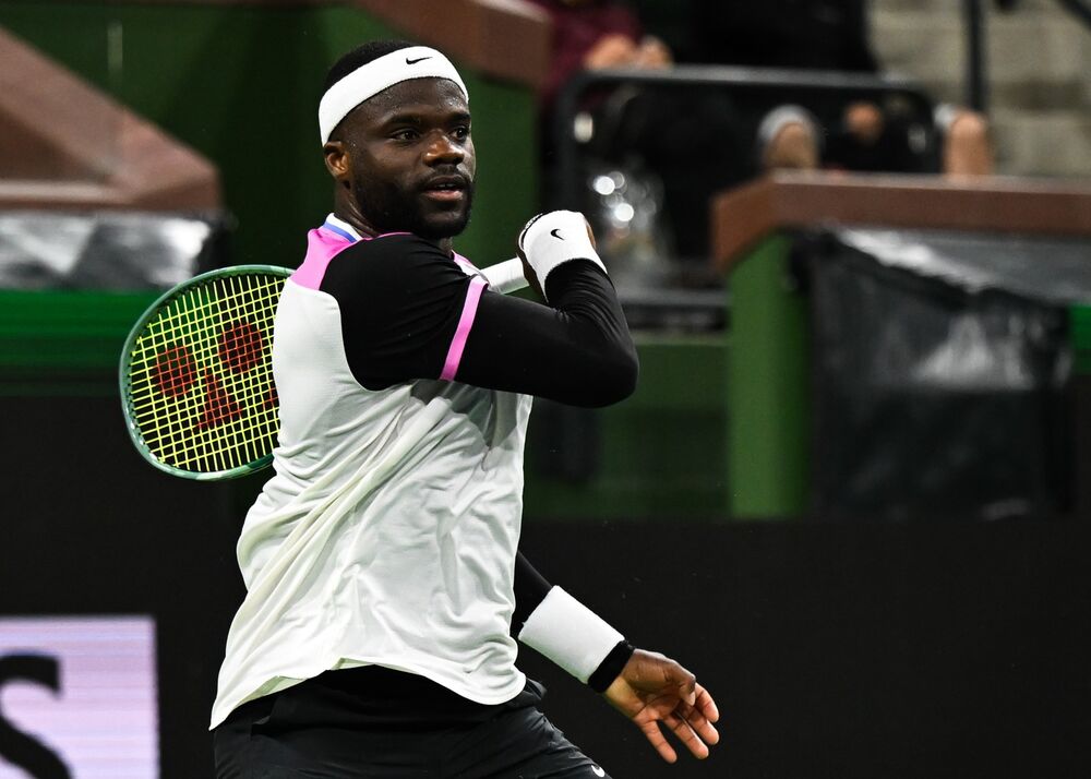 Frensis Tijafo na meču protiv Dušana Lajovića