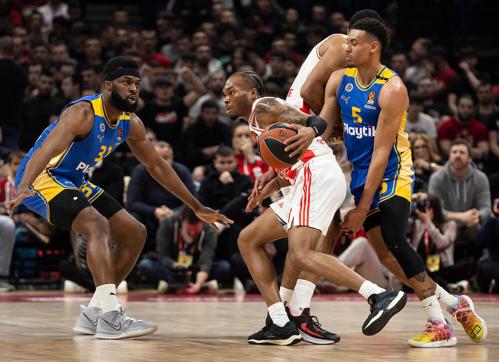 Džavonte Smart i Vejd Boldvin (desno) na utakmici Crvene zvezde i Makabija iz Tel Aviva