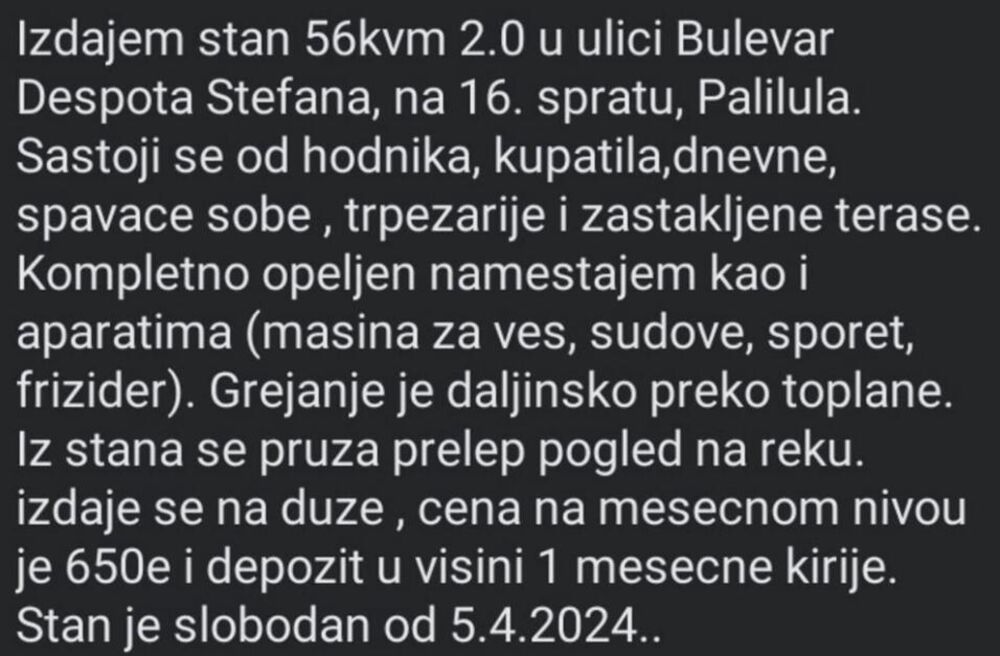 Oglas za stan