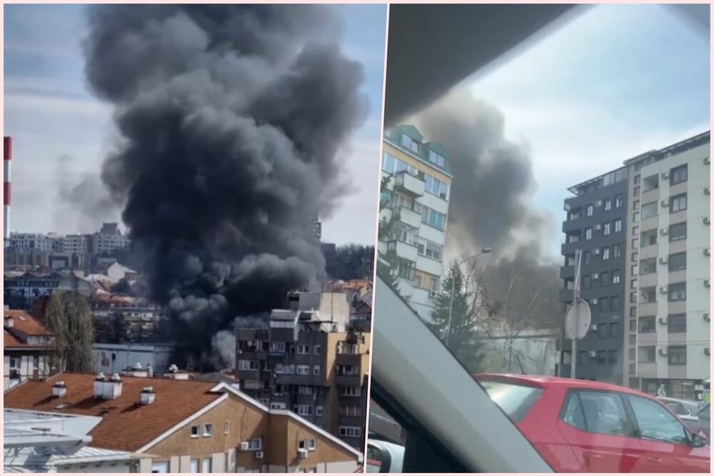 EVO ŠTA TO GORI NA ZVEZDARI: Sada se jasno vidi (VIDEO)