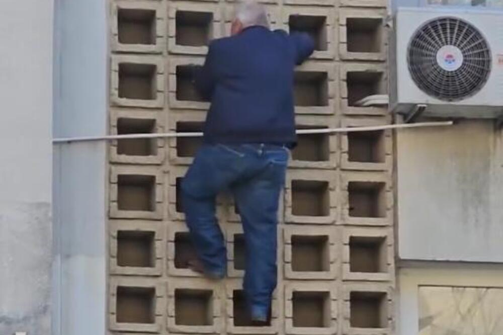 NEVEROVATAN SNIMAK IZ KOMŠILUKA: Vremešni Hrvat uhvaćen u opasnoj vratolomiji, ŠTA MU BI DA OVO URADI?