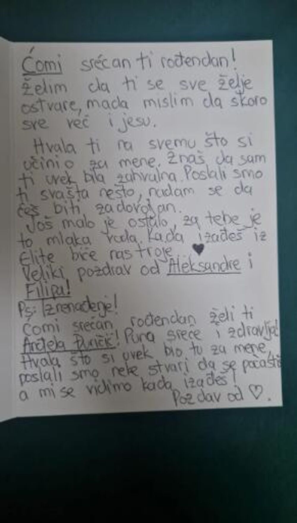 Aleks i Car poslali pismo Lepom Mići