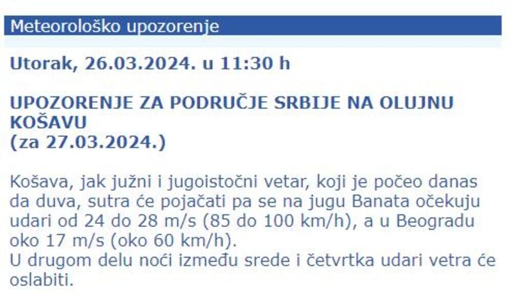 Meteorološko upozorenje
