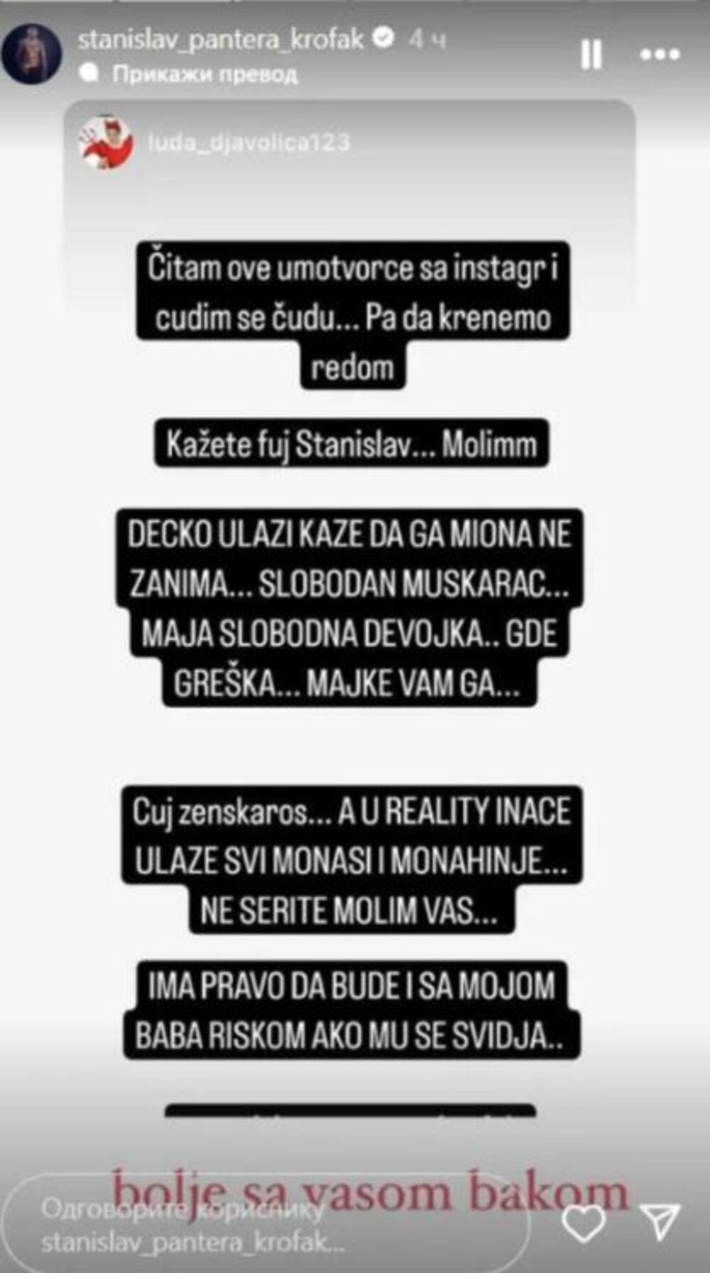 Objava ćerke Stanislava Krofaka