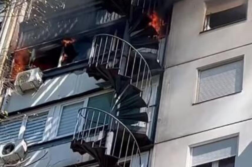 POŽAR NA NOVOM BEOGRADU: Gori stan, na terenu vatrogasne ekipe! (VIDEO)
