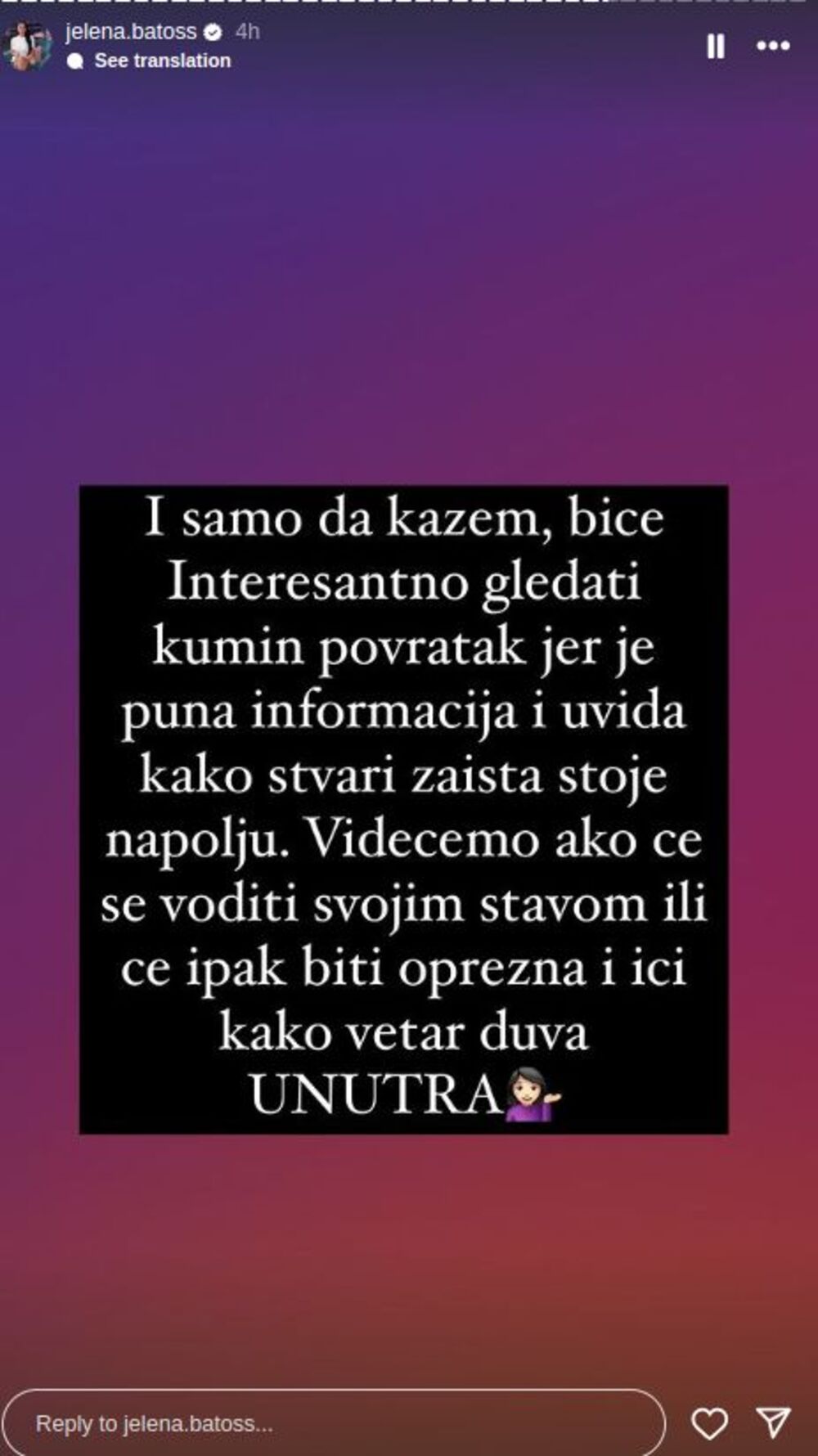 Objava Jelene Batos
