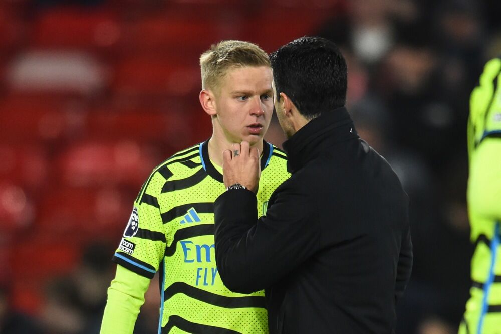 Oleksandr Zinčenko i Mikel Arteta, trener Arsenala