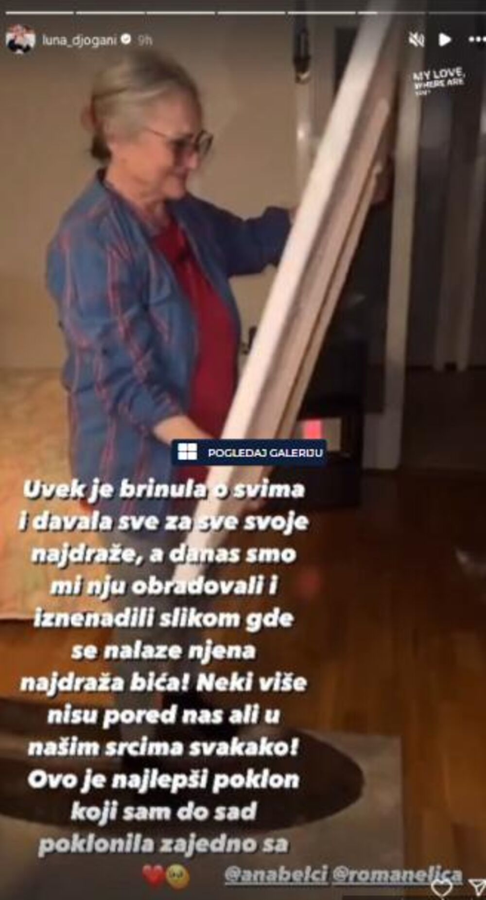 Emotivna objava Lune Đogani