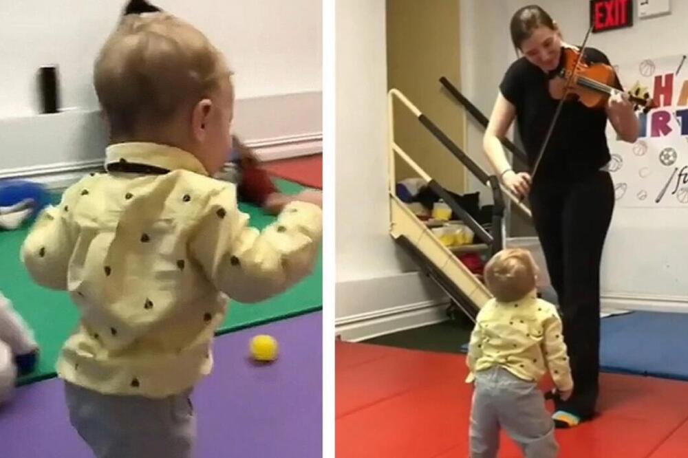 KLADIMO SE DA NIŠTA SLAĐE OD OVOGA NISTE VIDELI: Evo kako je pomno SLUŠAO VIOLINISTKINJU, niko se ovome NIJE NADAO