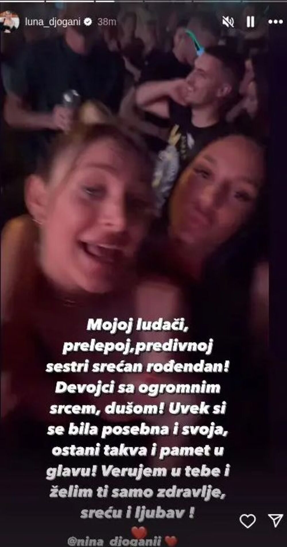 Luna Đogani se emotivnom porukom obratila Nini