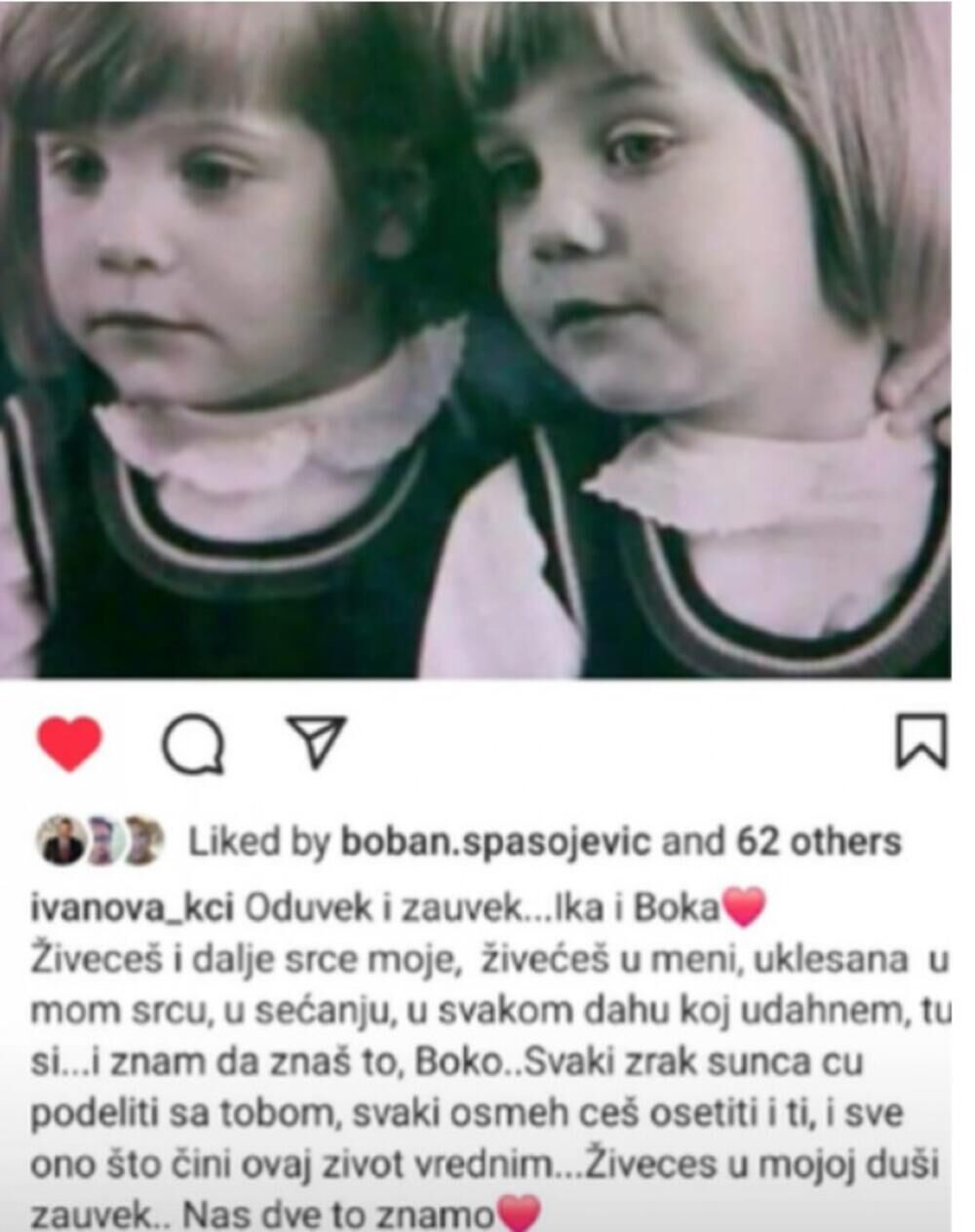 Bojana se oprostila od sestre Ivane