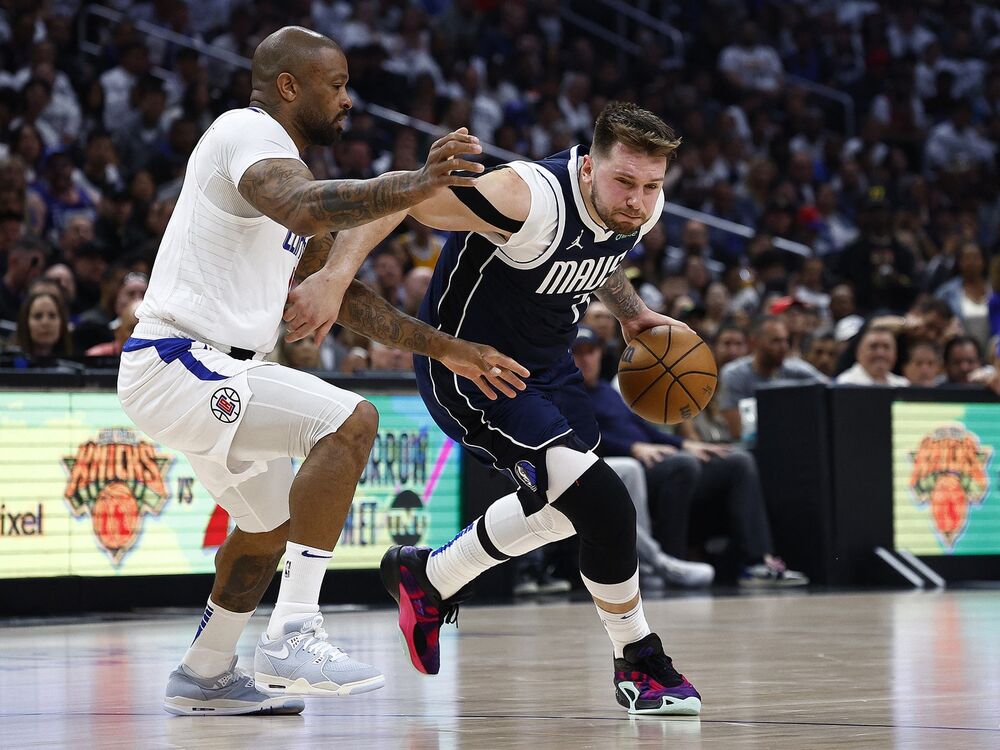 Luka Dončić u prodoru na utakmici Klipersa i Dalasa