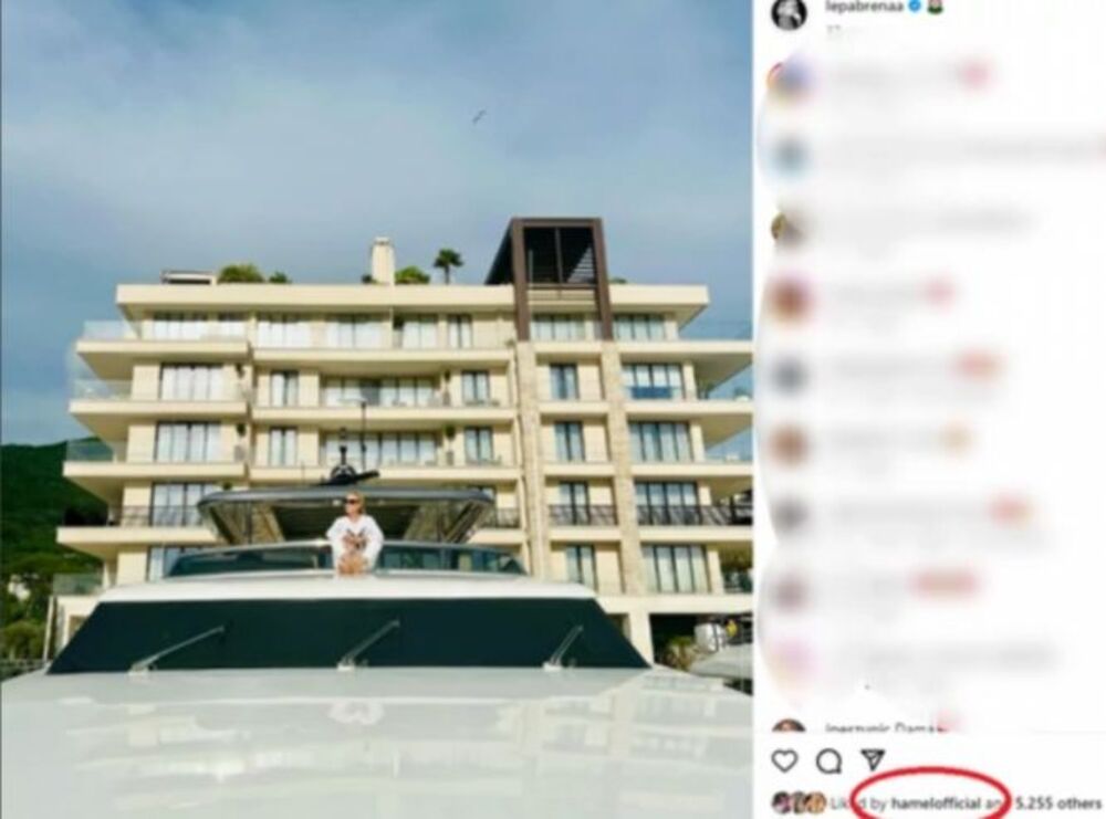 Melina Džinović lajkovala sliku Lepe Brene