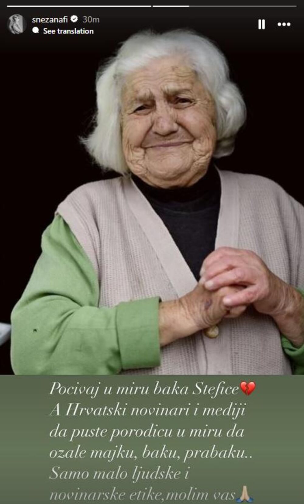 Objava Snežane Borjan