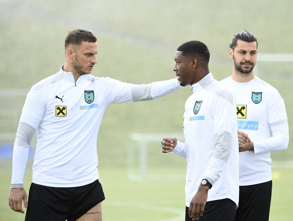 Marko Arnautović, David Alaba i Aleksandar Dragović na treningu reprezentacije Austrije