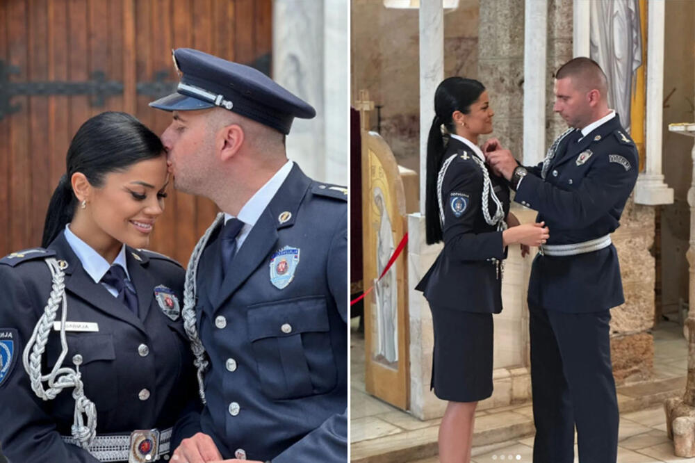 NAJLEPŠA SLIKA DANA, ŽIVELA LJUBAV: Venčali se srpski policajac i policajka u radnoj uniformi (FOTO)
