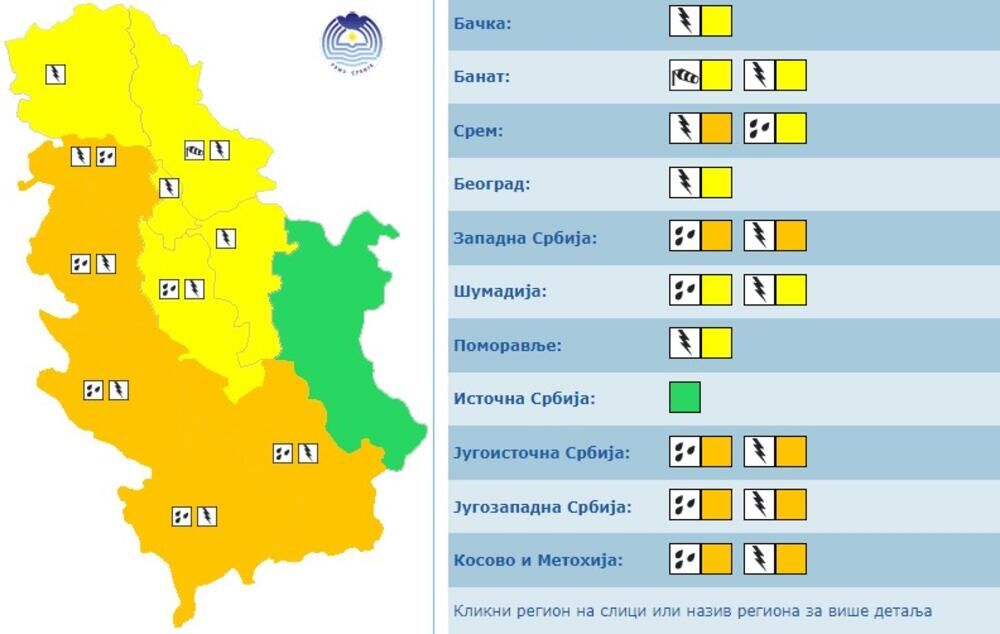 Meteo alarmi u Srbiji