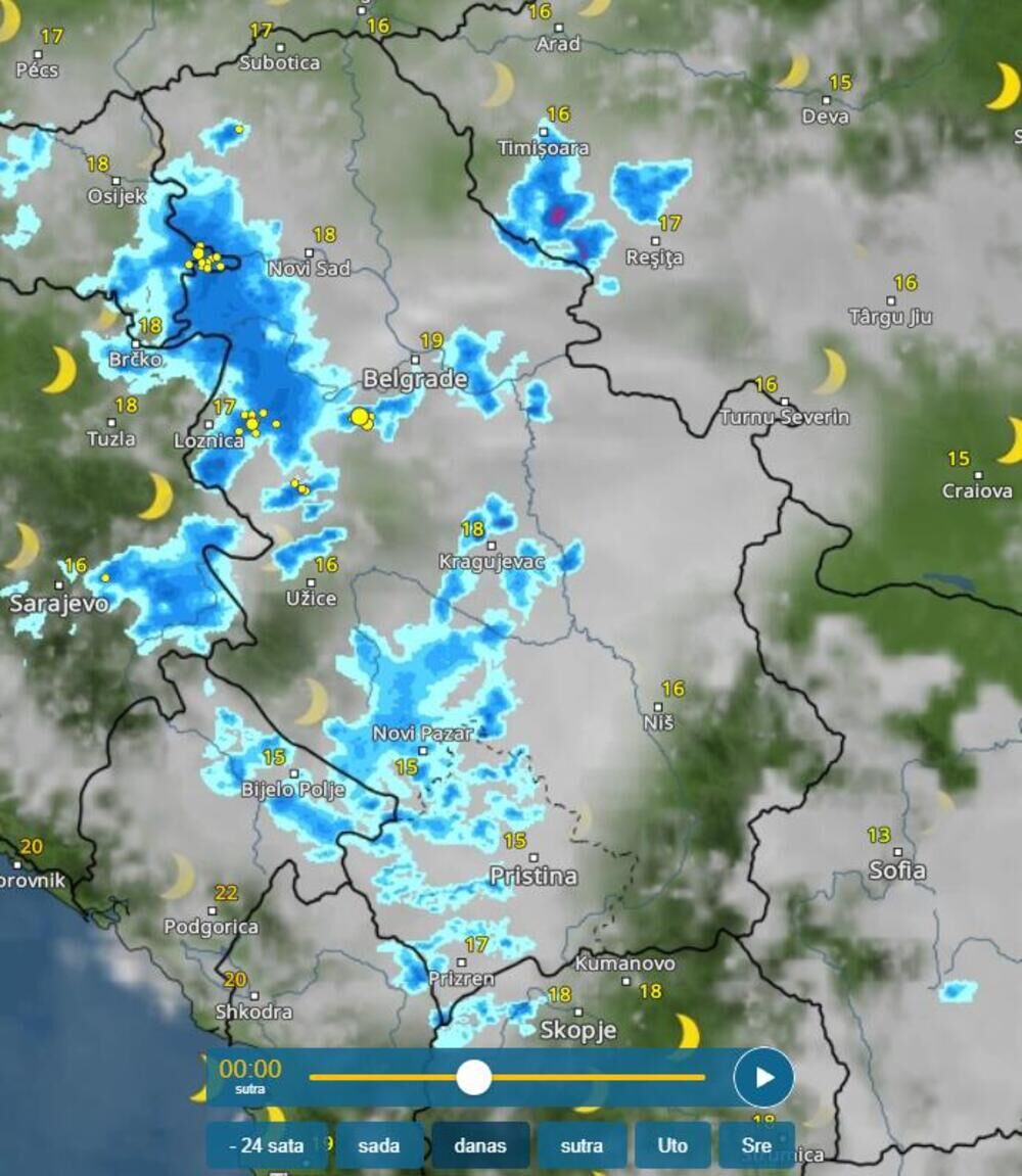 Kretanje kišonosnih oblaka