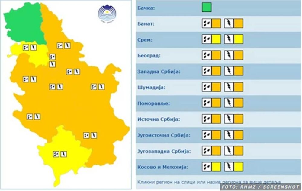 Opasno vreme u Srbiji