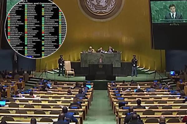 OVAKO SE GLASALO U UN: 84 države su bile za, 19 protiv, a 68 je uzdržano