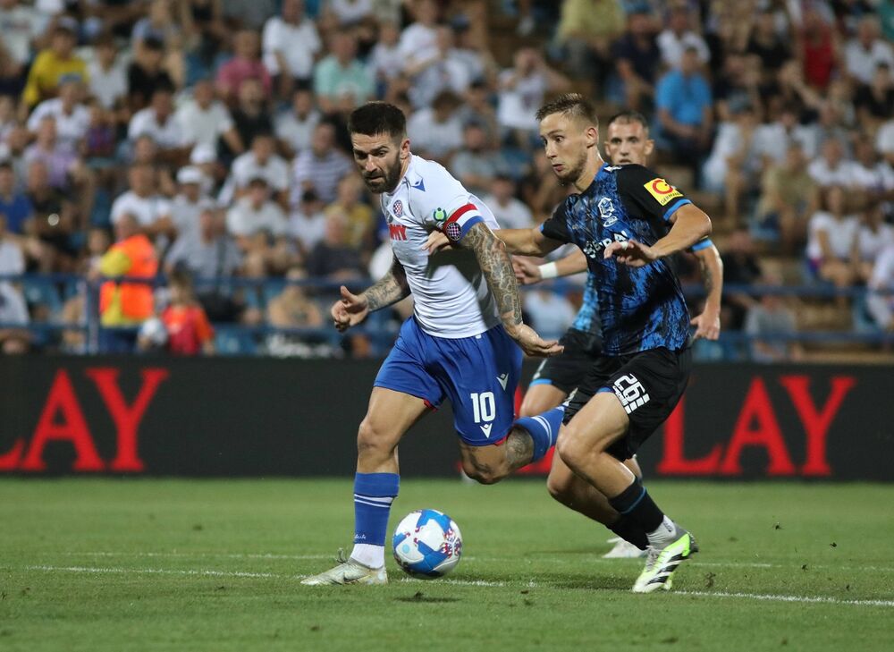 Marko Livaja (levo) na utakmici Varaždina i Hajduka iz Splita