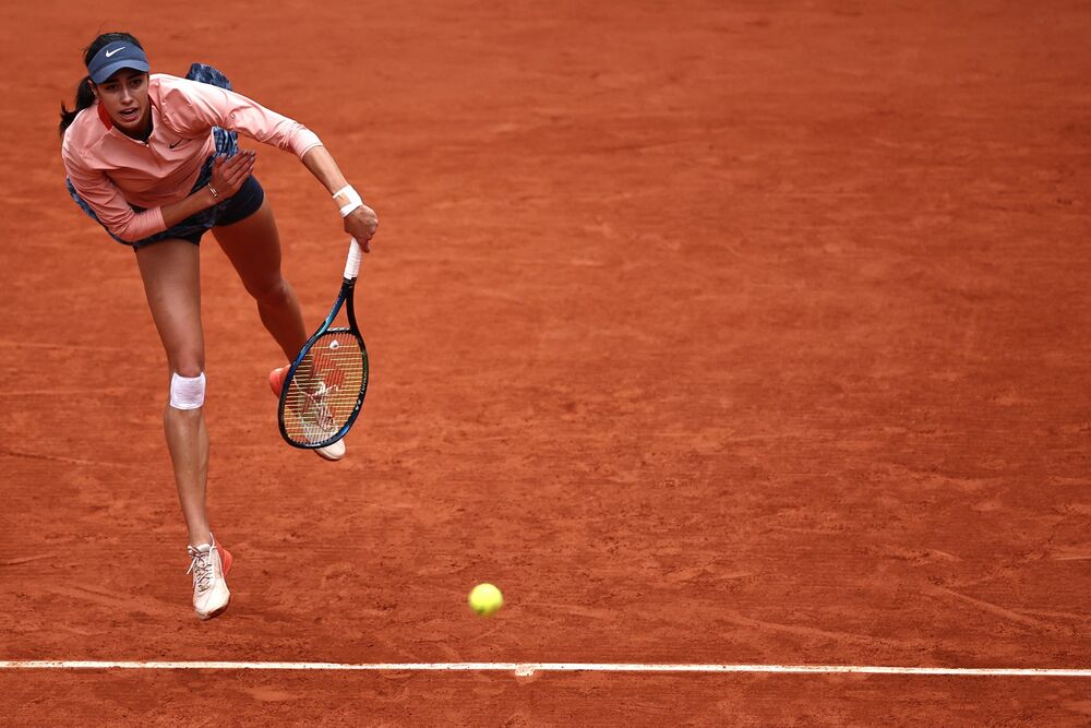 Olga Danilović na meču protiv Markete Vondrušove