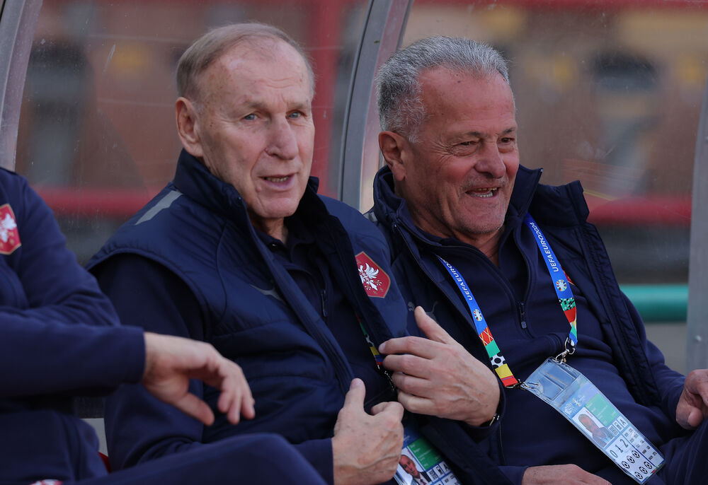 Dragan Džajić i Nenad Bjeković na treningu reprezentacije Srbije u Nemačkoj