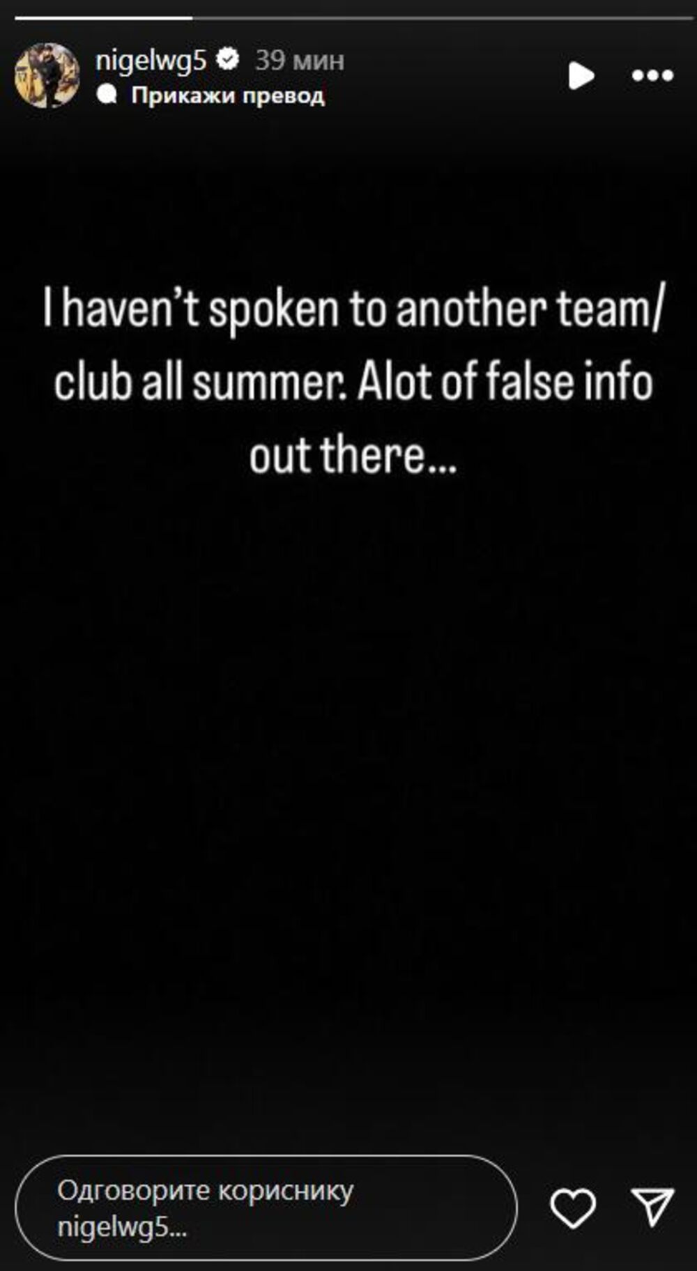 Poruka Najdžela Vilijamsa-Gosa