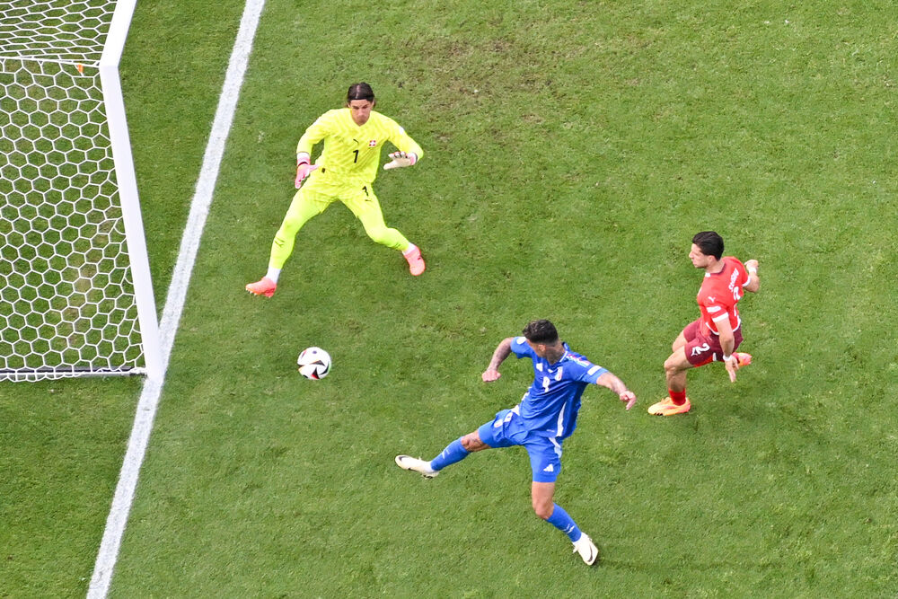 Detalj sa meča Švajcarske i Italije 