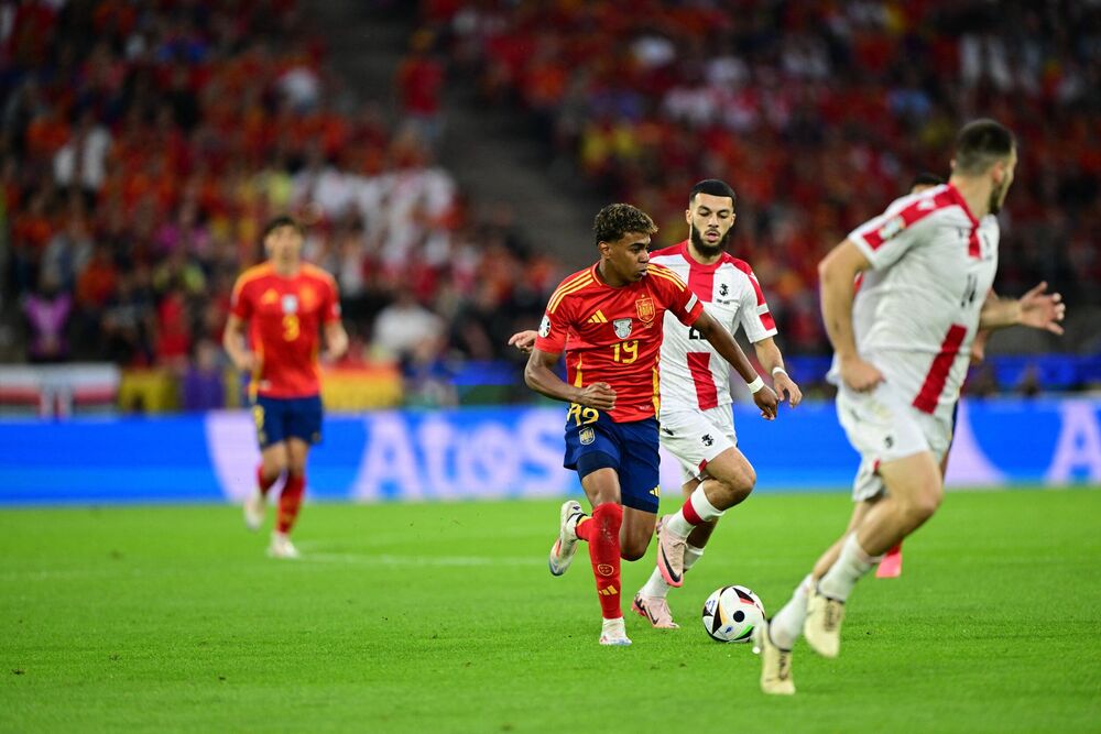 Detalj sa meča osmine finala Evropskog prvenstva u Nemačkoj između Španije i Gruzije 