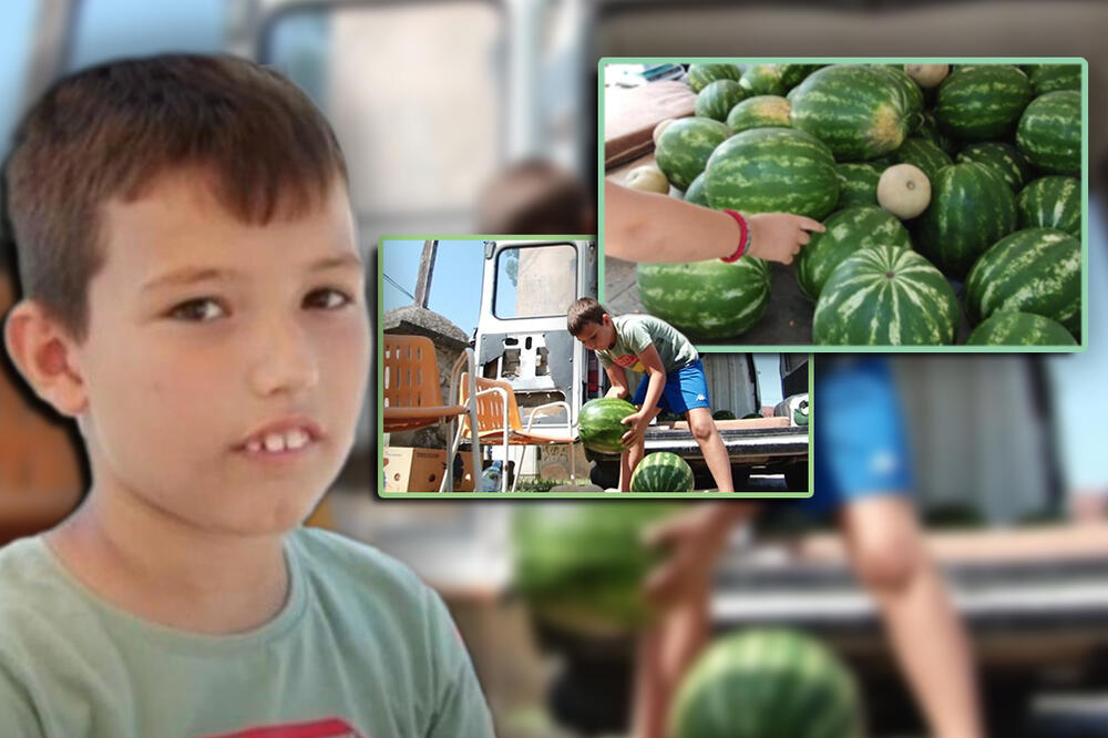 VIKTOR IMA TEK 10 GODINA, A VEĆ JE ISKUSNI PRODAVAC: Kupcima bira najbolje lubenice i zna šta će biti kad PORASTE!