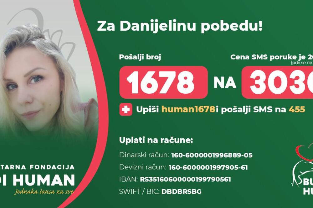DANIJELI CVETKOVIĆ POTREBNA SREDSTVA ZA LEČENJE: Nadu našla na klinici u inostranstvu, POMOZIMO JOJ