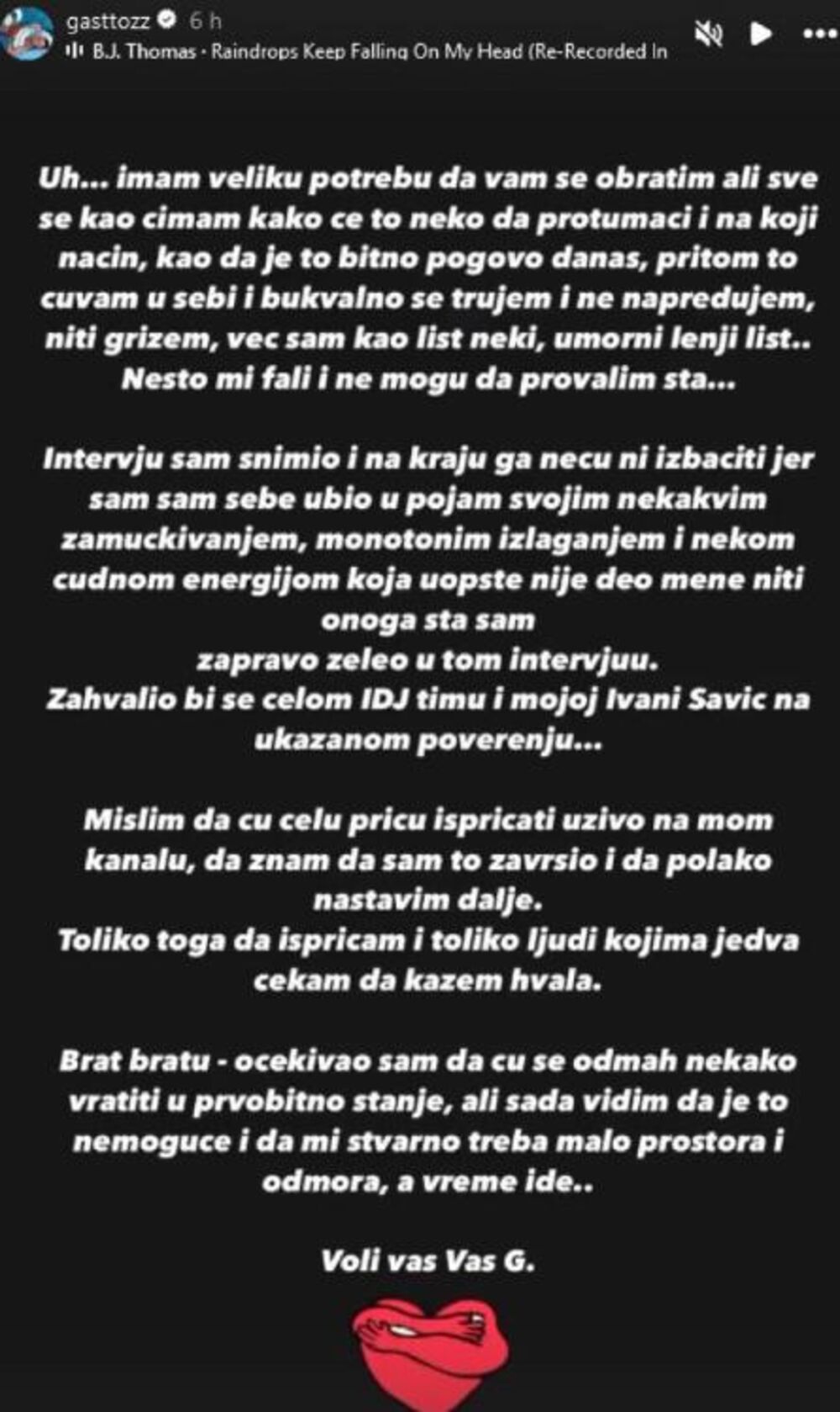 Objava Nenada Marinkovića Gastoza o boravku u zatvoru na Tajlandu