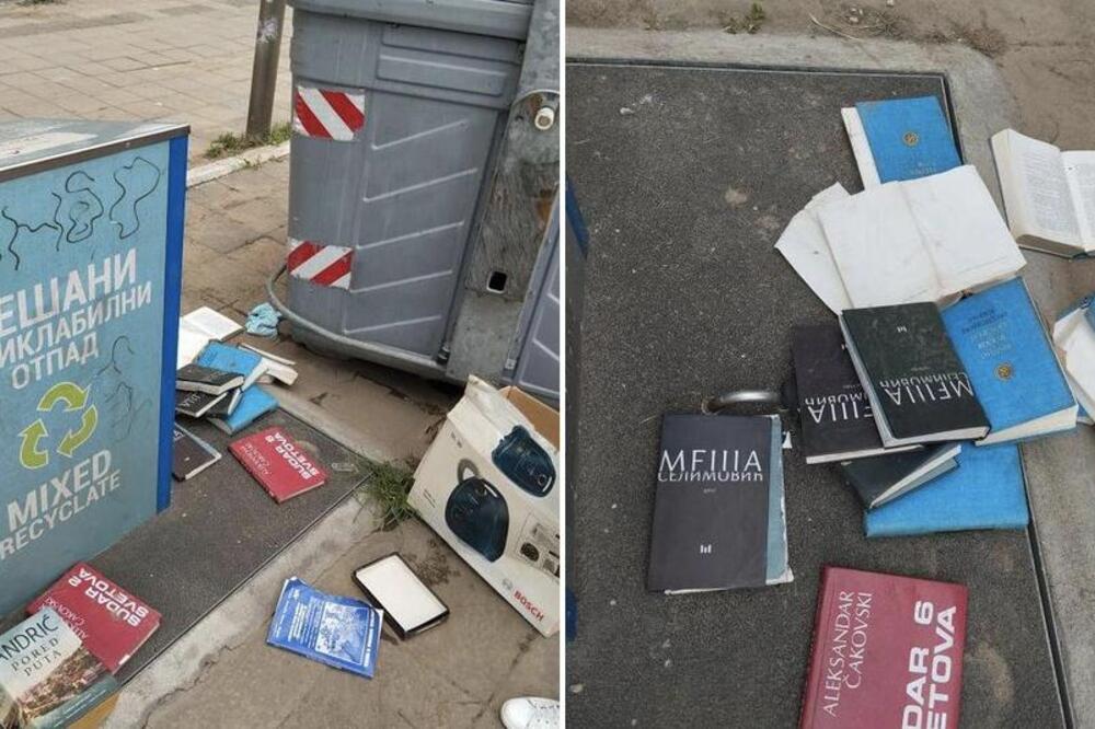 ŠTA LI SU MU ANDRIĆ I SELIMOVIĆ ZGREŠILI? Pretužna slika pored kontejnera u Beogradu (FOTO)