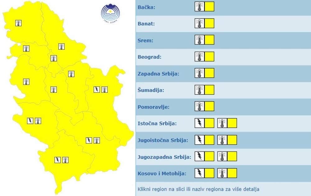 Prognozirane meteorološke pojave za datum:  09.08.2024.