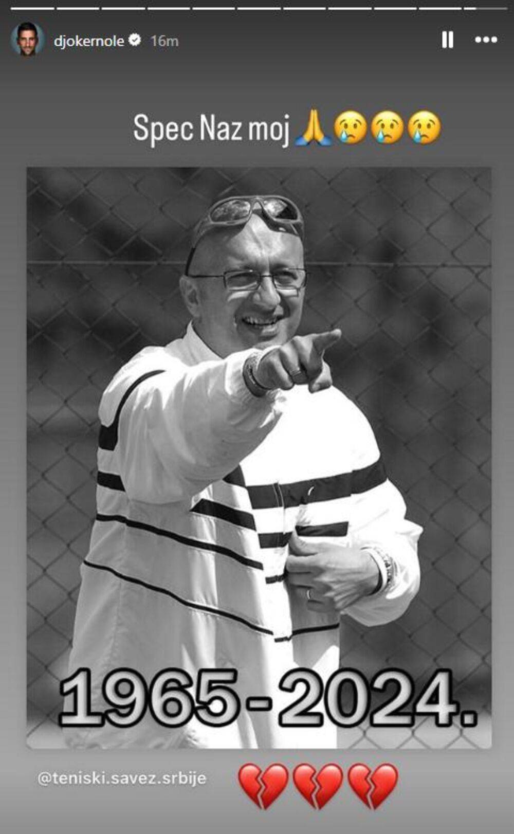 Objava Novaka Đokovića